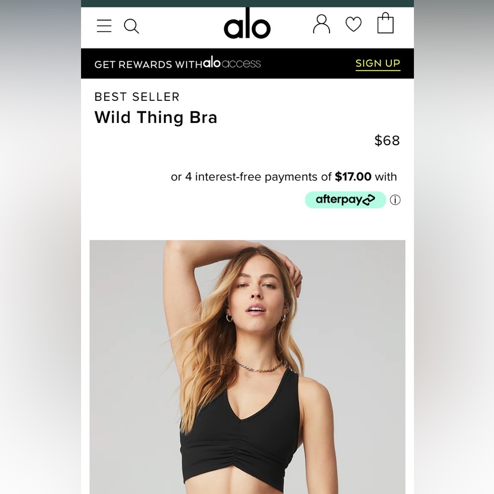 NWOT Alo Yoga Wild Thing Bra